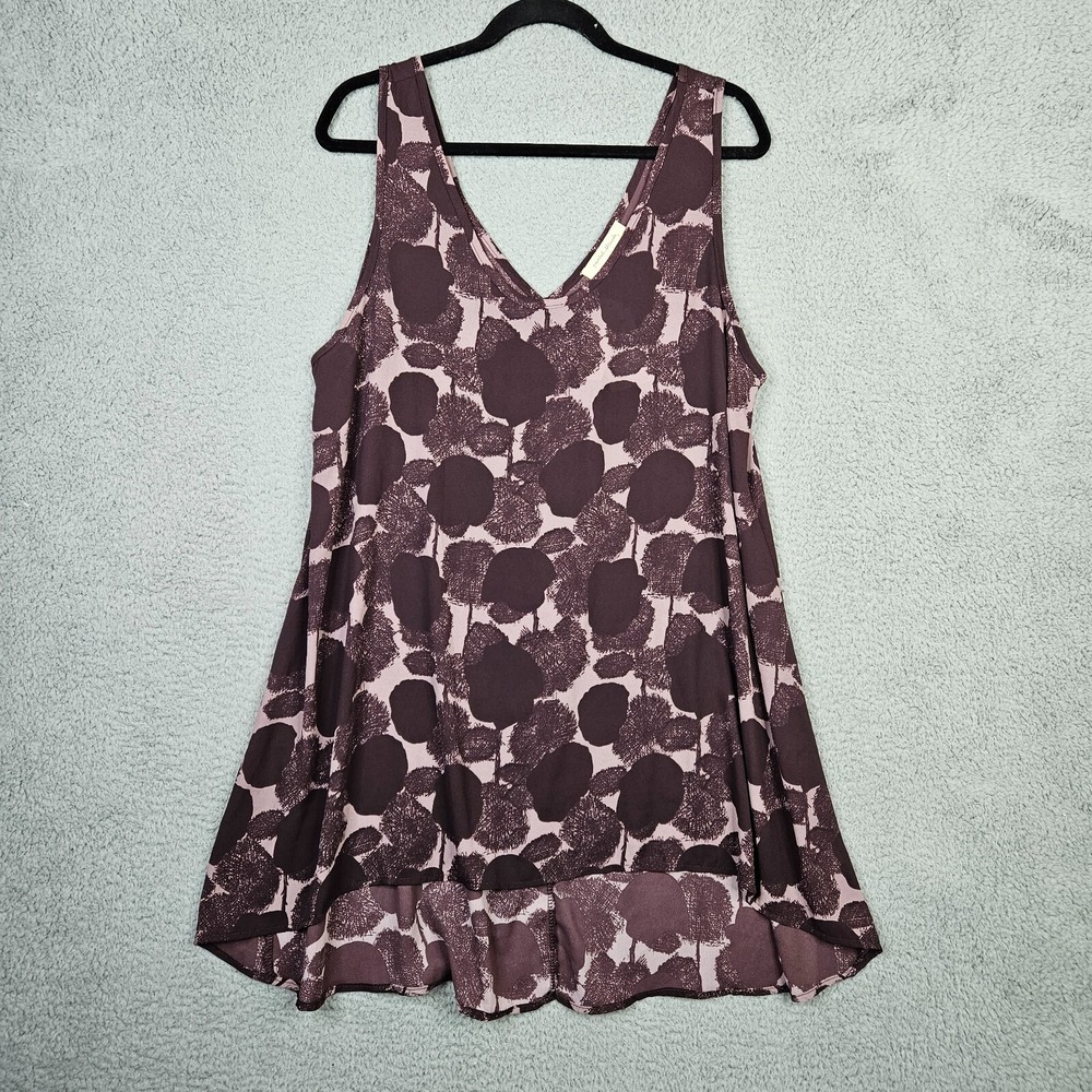 Painted Threads Mauve Floral Print Flared Sleeveless Dress Size XL NEW